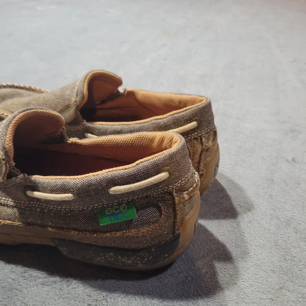 Twisted X Loafers Mens 7.5 Brown ecoTWX MDMS011 Driving Moc Sustainable‎ Casual